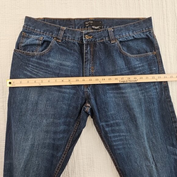 Vintage Y2K Rocawear Jeans Men's 40x34 Med Wash Wide Leg RN# 106830 Logo Pocket - Picture 5 of 16